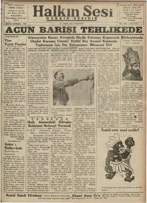 Halkın Sesi Gazetesi 23 Mart 1935 kapağı