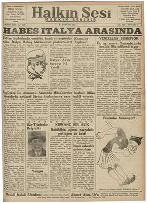 Halkın Sesi Gazetesi 26 Mart 1935 kapağı