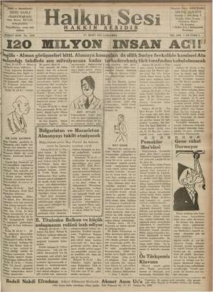 Halkın Sesi Gazetesi 27 Mart 1935 kapağı