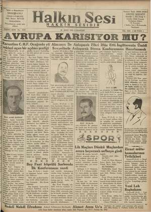Halkın Sesi Gazetesi 30 Mart 1935 kapağı