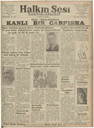 Halkın Sesi Gazetesi 31 Mart 1935 kapağı