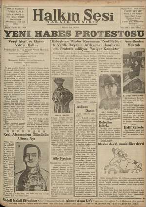 Halkın Sesi Gazetesi 7 Nisan 1935 kapağı