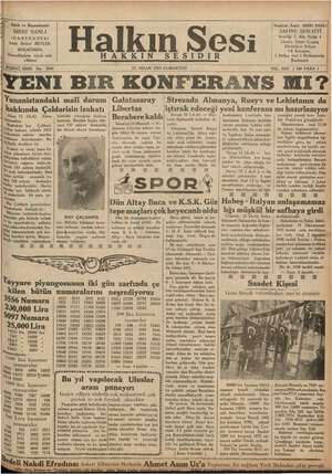 Halkın Sesi Gazetesi 13 Nisan 1935 kapağı