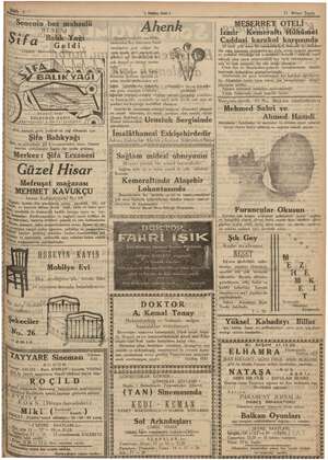  7( Halkın “Sesi ) 13 Birinci Teşriz R TE oi TN z aa. — an » 5 * .. | —İ “Bah Yağı idi çin artırır Lezzetli e ZACI BAŞ SEKMAN