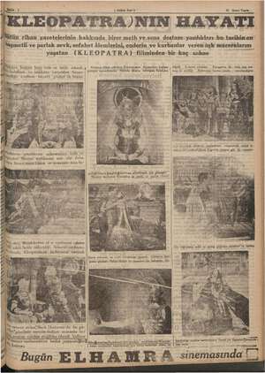      Sahife 3 ( Halkin Sesi ) 30 Ikinci"Teşrin RLEOPATRA)JNIN HAYA: “ütün cihan gazetelerinin hakkında birer meth ve.sena...