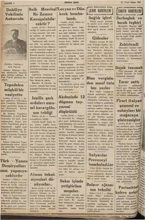    Dahiliye Vekilimiz Ankarada Dahiliye Vekilimiz Faik Öztrak Ankara (Hususi) — Bay- oram müsabetiyle Istanbula . giden...