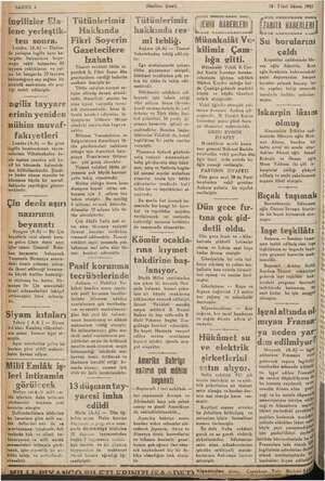     SAHIFE 4 (Malkın Şesij 18 - 2 inci kânun 1941 İngilizler Ela- lene yerleştik- ten sonra. Londra, (A.A) — Eladen- re...