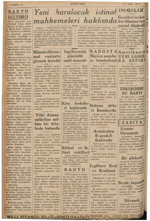  TE EY “TEKTRINSESİJ N 17 Şubat 19417 dyo gazetesine göre Ikinci haber: Almanyanın ılgaristandan asker geçir- k >” ari sıkış-