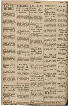    T SAHIFE 47 — “ RADYO GAZETESİNDEN © Günün en mühim hâdisesi ; Alman kıtalarının cenubi E  Bulgaristana akın etmeleri- ;