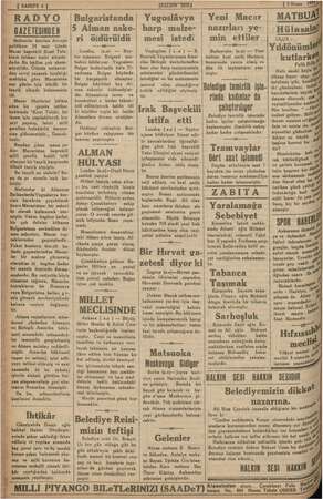  | SAHIFE 47 RADYO GAZETESİNDEN Balkanlar üzerine erine Avrupa dadır. Bu hâdise çok ehem- “miyetlidir. Ölünün intiharın-...