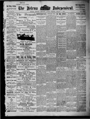 The Helena Independent Newspaper January 1, 1889 kapağı