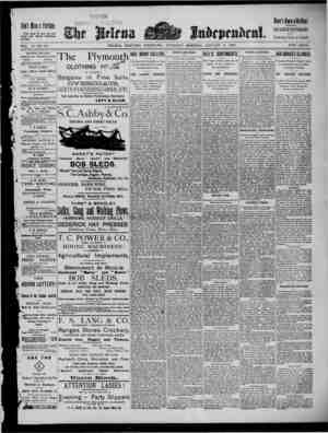The Helena Independent Newspaper January 3, 1889 kapağı