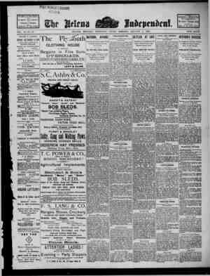 The Helena Independent Newspaper January 4, 1889 kapağı