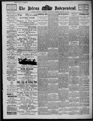 The Helena Independent Newspaper January 9, 1889 kapağı