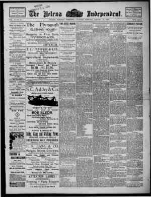 The Helena Independent Newspaper January 10, 1889 kapağı