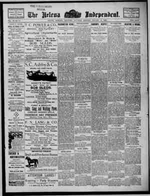 The Helena Independent Newspaper January 12, 1889 kapağı