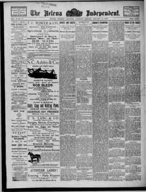 The Helena Independent Newspaper January 17, 1889 kapağı