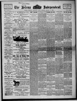 The Helena Independent Newspaper January 18, 1889 kapağı