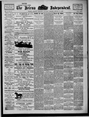 The Helena Independent Newspaper January 19, 1889 kapağı