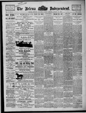 The Helena Independent Newspaper January 22, 1889 kapağı