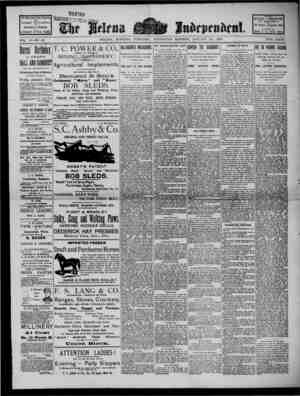 The Helena Independent Newspaper January 23, 1889 kapağı