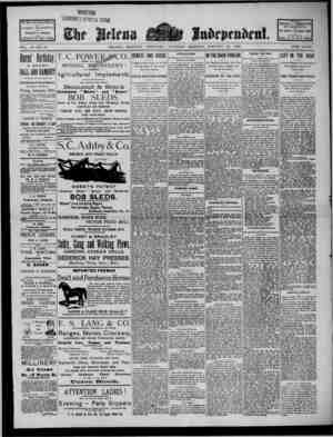 The Helena Independent Newspaper January 24, 1889 kapağı