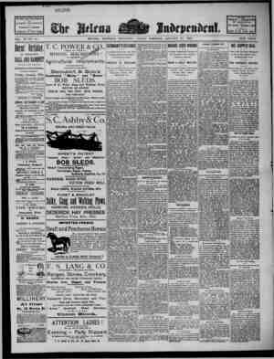 The Helena Independent Newspaper January 25, 1889 kapağı