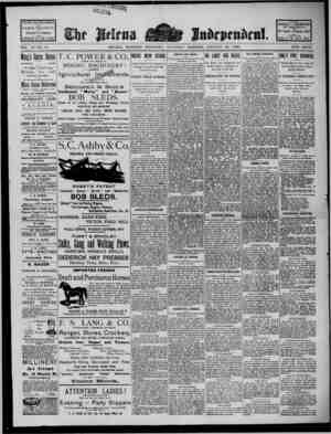 The Helena Independent Newspaper January 26, 1889 kapağı