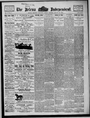 The Helena Independent Newspaper January 29, 1889 kapağı