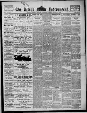 The Helena Independent Newspaper January 31, 1889 kapağı