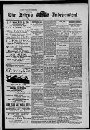 The Helena Independent Newspaper February 10, 1889 kapağı