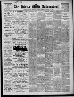 The Helena Independent Newspaper February 14, 1889 kapağı