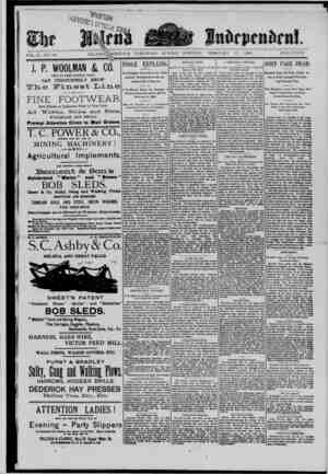 The Helena Independent Newspaper February 17, 1889 kapağı