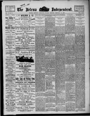 The Helena Independent Newspaper February 19, 1889 kapağı
