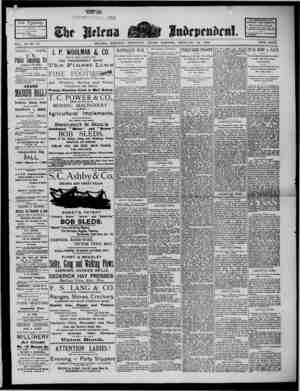 The Helena Independent Newspaper February 22, 1889 kapağı