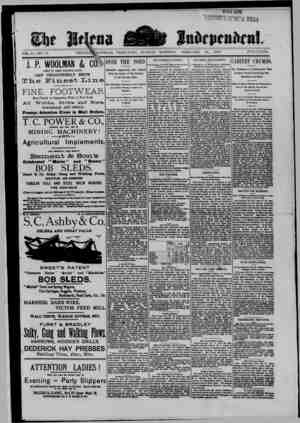 The Helena Independent Newspaper February 24, 1889 kapağı
