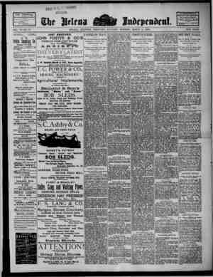The Helena Independent Newspaper March 2, 1889 kapağı