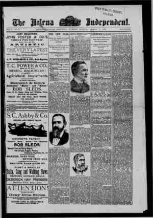 The Helena Independent Newspaper March 5, 1889 kapağı