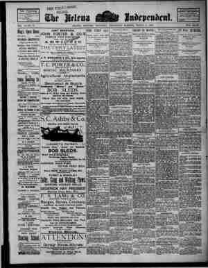 The Helena Independent Newspaper March 6, 1889 kapağı