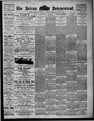 The Helena Independent Newspaper March 7, 1889 kapağı