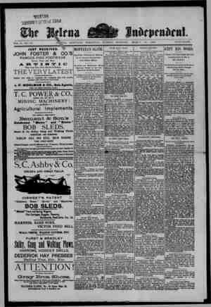 The Helena Independent Newspaper March 10, 1889 kapağı