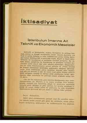    İktisadiyat İstanbulun İmarına Ait Teknik veEkonomik Meseleler Şehircilik ve Belediyecilik, modern Türkiyenin ön safhaya