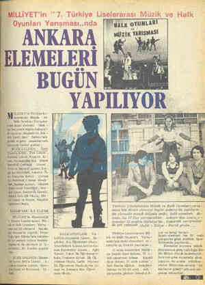  A B İLLİYET'in Türkiye Li- gelerarası Müzik — ve Halk Oyunları Yarışma- si'nim ikinci elemesi — Sam - sun'dan sonra bugün...