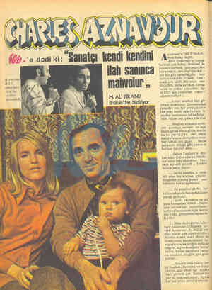  ETLELELLLER, D | a ma znavour'a "HEY"dediri- Amek kolay değil. Ama Aznavour'u konuş- turmak çok kolay,. Brüksel'de | konser