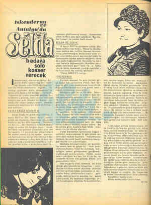  W A g “Selda'yı aei bir dille kınamış, ı'skenderııı)ıâ Antalya'da verecek skenderunlu okurumuz Hatüyı Er- güz'ün HEY'e...