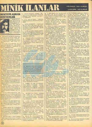 MEKTUPLAŞMAK : M ğ İSTEYENLER e NÜRETTİN Dİ- KER ; Şenyuva Koop Evleri Mertebe sok. 6/83 Emeküstü-An — kara- Hey Ankaralı...