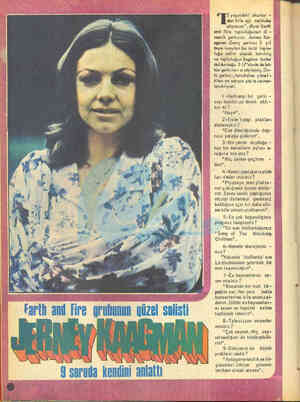  # 972 yaşındaki okurlar - dan bile aşk mektubu alıyorum" ,diyor Earth and Fire topluluğunun di - namik şarkıcısı Jerney Ka-