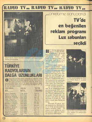  B (RADYO TV.. RADYO TV.. RADYO 'TV.. — ONESUMZ sonuoaoandcı TV'de en beğenilen reklam programı Lux sabunları Yv—— — ———...