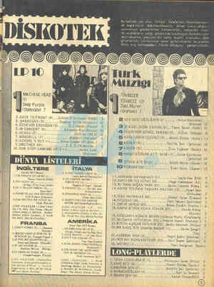  | W Are (Deep Purhlej), MACHİNE HEAD Ç (1) Deep Purple M (Stateside) 7 2.BACK TOFRONT(4)...Gilbert O'Sullivan (MAM) 3...