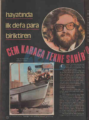  hayatında ilk defa para biriktiren Sİ,, Yazı ve Reşimler: CENGİZ TÜNAY İ | | ı I istiyorum" dedi ve boyundan buyük bir tekne